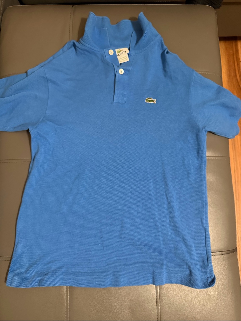 Lacoste Kids Blue Short Sleeve Polo with Crocodile Patch
